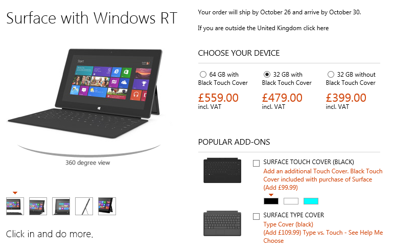 Microsoft Surface ceny