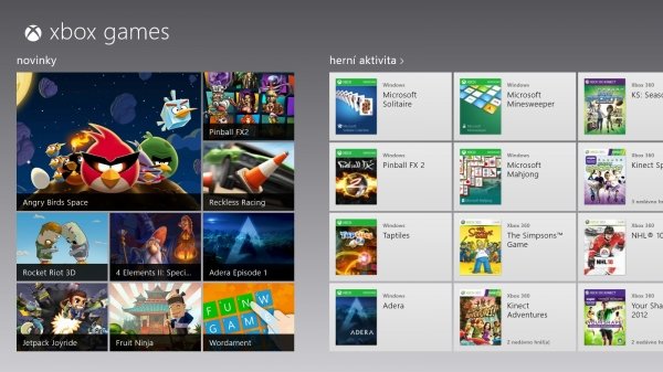 Herní / Xbox portál ve Windows 8