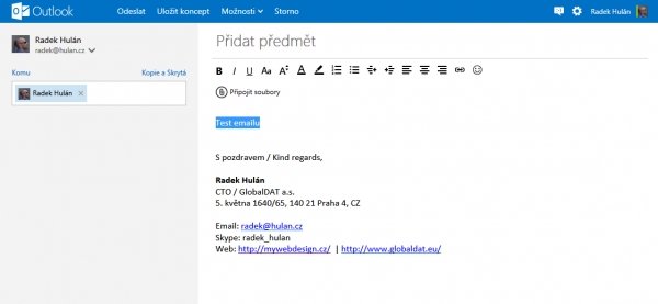 Outlook.com - nový email